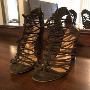 Olive green heels from Charlotte Russe